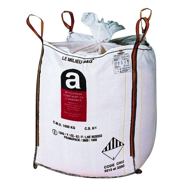 Achat big bag spcial amiante 1magr ONU. Vente sac milieu bag